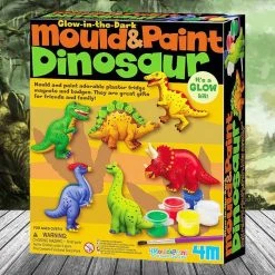 Johnco Glow-In-The-Dark Mould & Paint Dinosaur Fridge Magnets