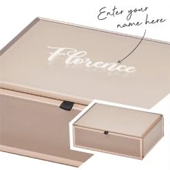 Yellow Octopus Personalised Personalised Medium Blush Florence Jewellery Box