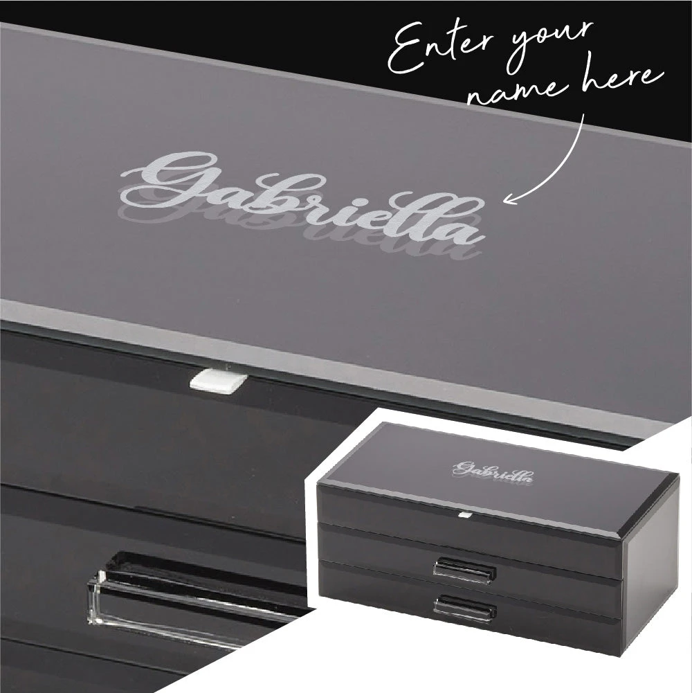 Yellow Octopus Personalised Personalised Gifts For Her Personalised Large Black Gabriella Jewellery Box 3 Yellow Octopus Personalised Personalised Gifts For Her Personalised Large Black Gabriella Jewellery Box