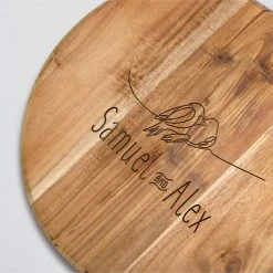 Yellow Octopus Personalised Personalised Round Paddle Serving Board - Birds Design