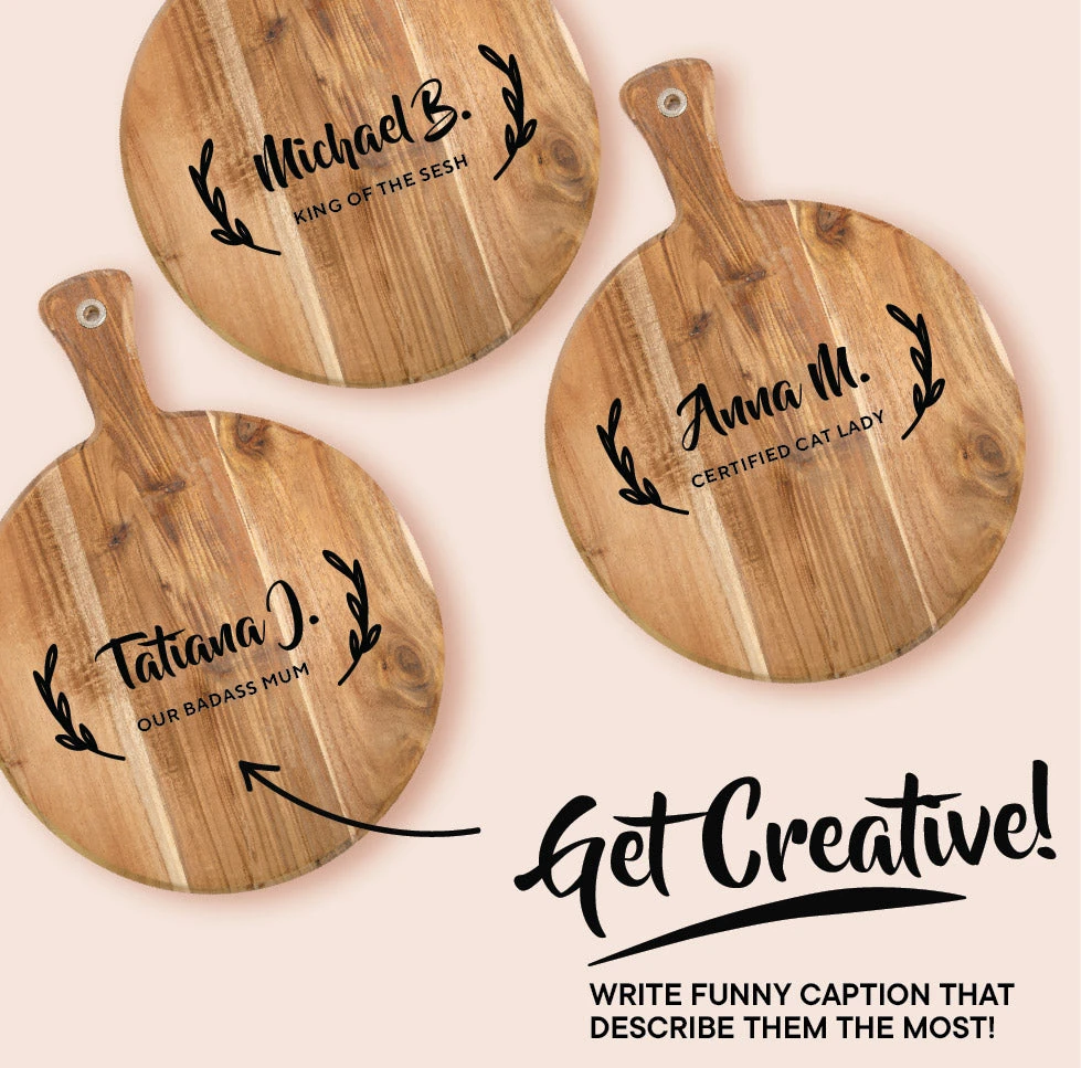 Yellow Octopus Personalised For Dad Personalised Round Paddle Serving Board - Award Design 4 Yellow Octopus Personalised For Dad Personalised Round Paddle Serving Board - Award Design