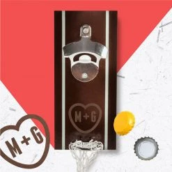 Yellow Octopus Personalised Personalised Basketball Bottle Opener Magnet - Heart Design