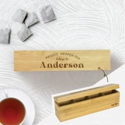 Yellow Octopus Personalised Personalised Bamboo Tea Box - Proper-tea Gifts For Sisters