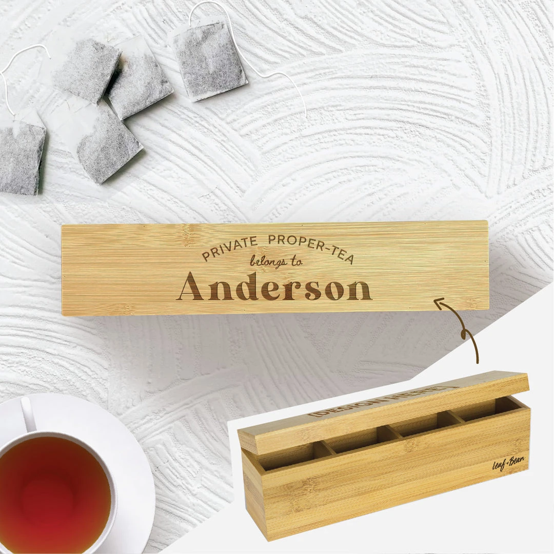 Yellow Octopus Personalised Personalised Bamboo Tea Box - Proper-tea Gifts For Sisters 3 Yellow Octopus Personalised Personalised Bamboo Tea Box - Proper-tea Gifts For Sisters