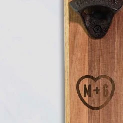 Yellow Octopus Personalised Personalised Gifts For Her Personalised Wall Mount Bottle Opener - Heart Design