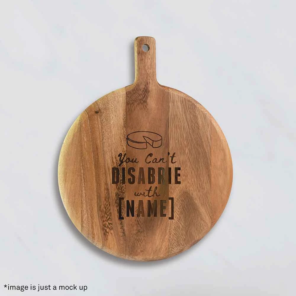 Yellow Octopus Personalised Personalised Round Paddle Serving Board - Funny Brie Quote 4 Yellow Octopus Personalised Personalised Round Paddle Serving Board - Funny Brie Quote