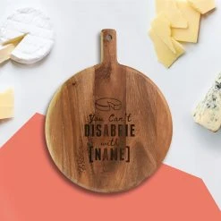 Yellow Octopus Personalised Personalised Round Paddle Serving Board - Funny Brie Quote