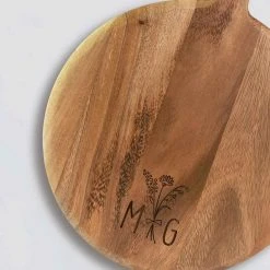 Yellow Octopus Personalised Gifts For Grandmas Personalised Round Paddle Serving Board - Flower Bunch