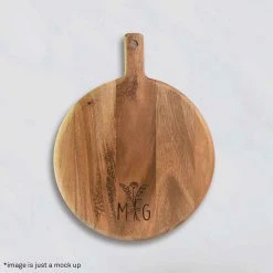 Yellow Octopus Personalised Gifts For Grandmas Personalised Round Paddle Serving Board - Flower Bunch