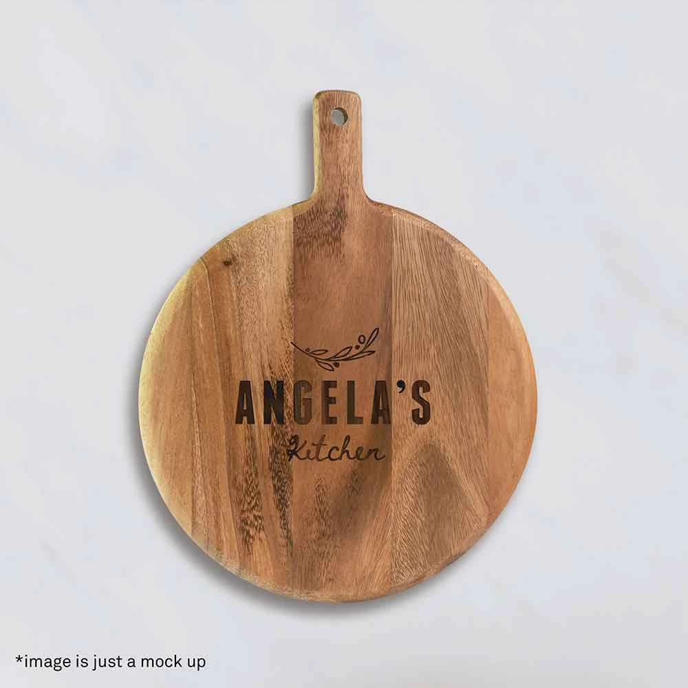 Yellow Octopus Personalised Personalised Round Paddle Serving Board - Olive Design Foodie 4 Yellow Octopus Personalised Personalised Round Paddle Serving Board - Olive Design Foodie