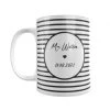 Yellow Octopus Personalised Mug - Black Stripes Design With Name