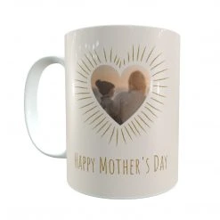 Yellow Octopus New Personalised Mug - Heart Design With Photo