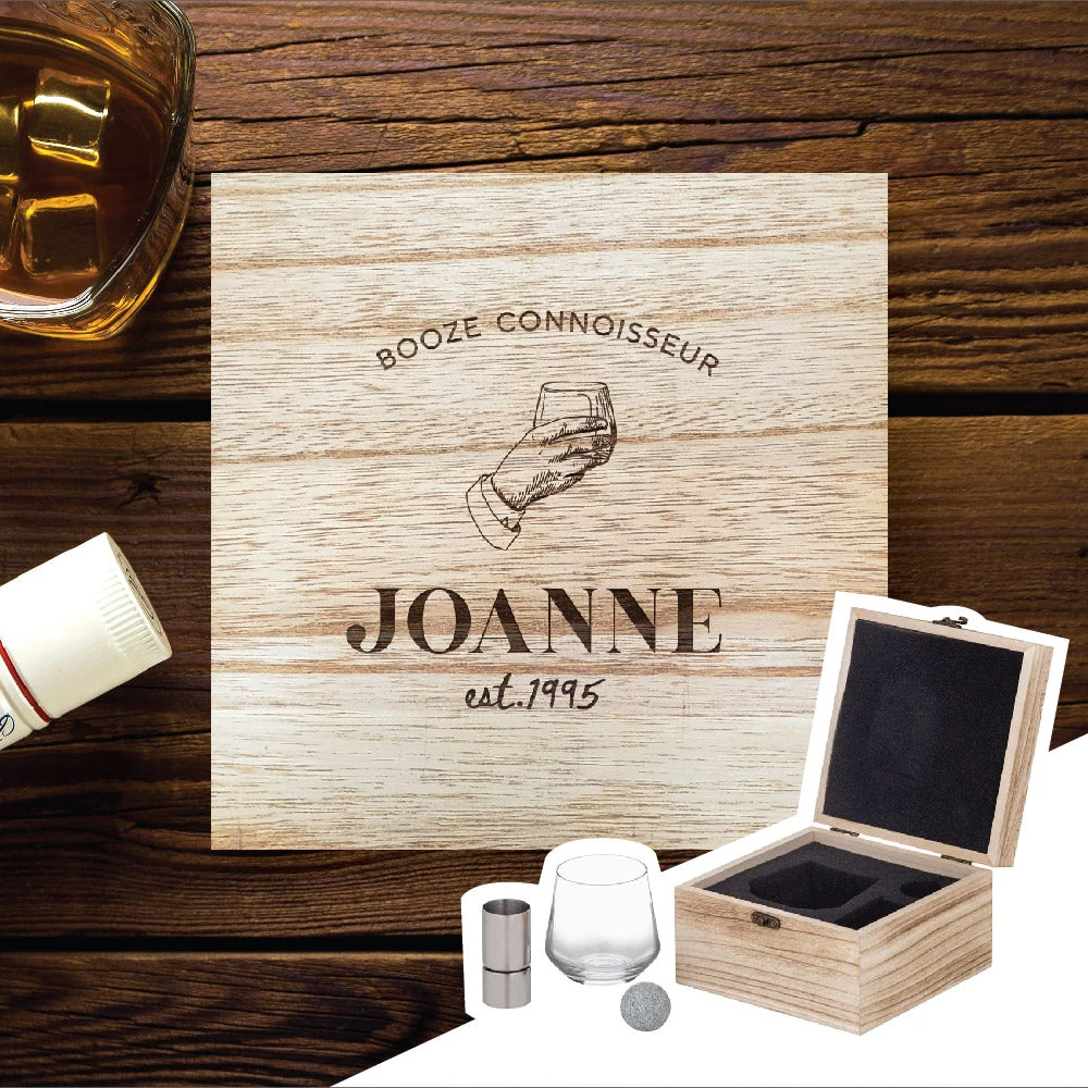 Yellow Octopus Personalised Personalised Flinders Whisky Box Set - Connoisseur Design 3 Yellow Octopus Personalised Personalised Flinders Whisky Box Set - Connoisseur Design