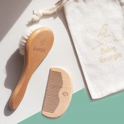 Yellow Octopus Personalised Personalised Baby Brush & Comb Gift Set