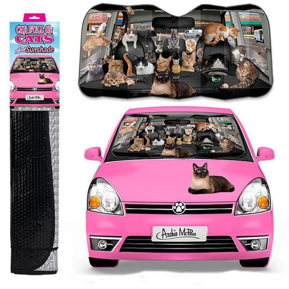William Valentine Car Full Of Cats Windshield Sunshade 4 William Valentine Car Full Of Cats Windshield Sunshade