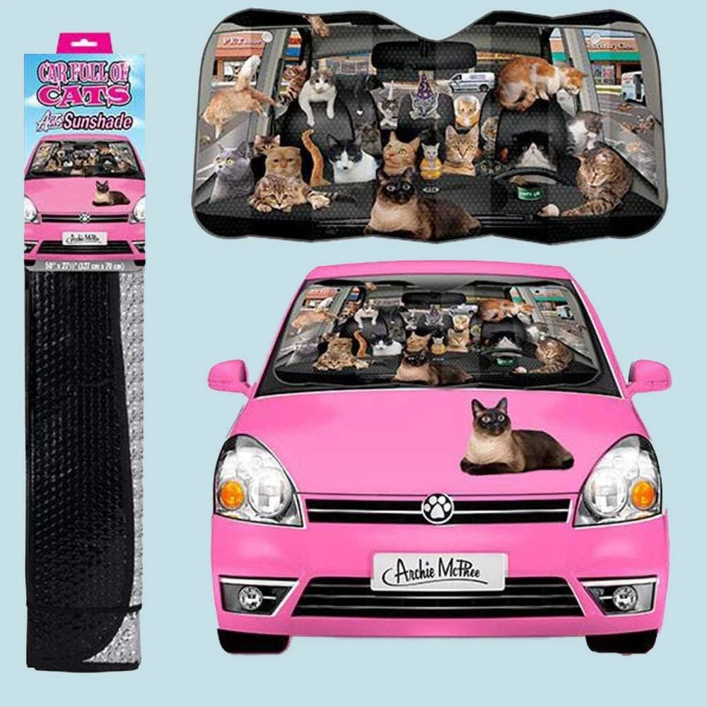 William Valentine Car Full Of Cats Windshield Sunshade 3 William Valentine Car Full Of Cats Windshield Sunshade