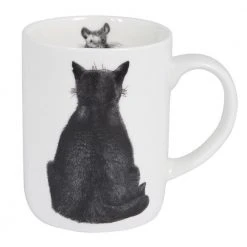 Ladelle Mugs Cat Watching Mouse Designer Bone China Mug | Bob Bowdige