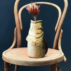 Ceramic Fish Vase | White Moose