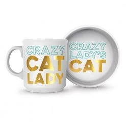 IsAlbi Crazy Cat Lady Mug & Cat Bowl Set Mugs