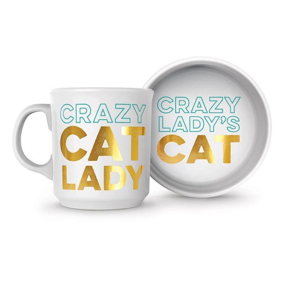 IsAlbi Crazy Cat Lady Mug & Cat Bowl Set Mugs 4 IsAlbi Crazy Cat Lady Mug & Cat Bowl Set Mugs