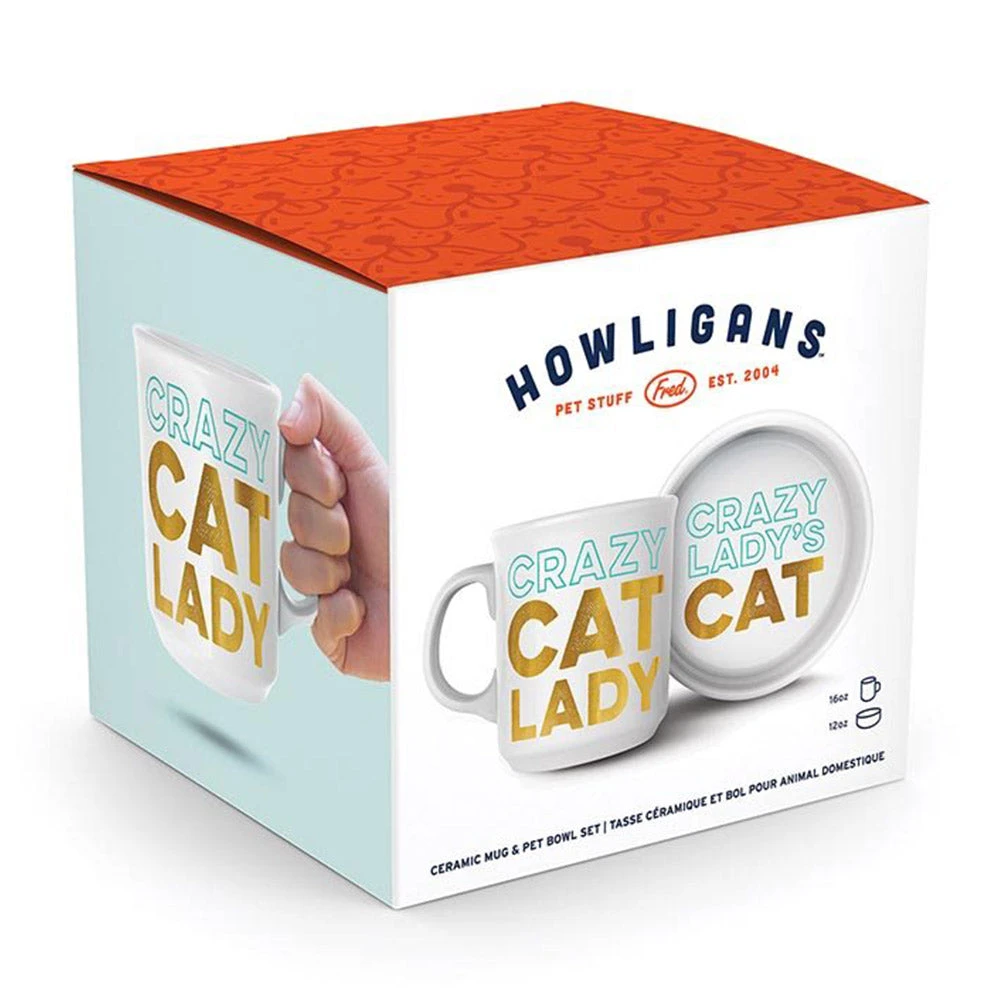 IsAlbi Crazy Cat Lady Mug & Cat Bowl Set Mugs 5 IsAlbi Crazy Cat Lady Mug & Cat Bowl Set Mugs