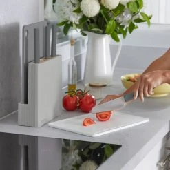 IsAlbi Cut & Store Chopping Boards With Knives | 7pc Set