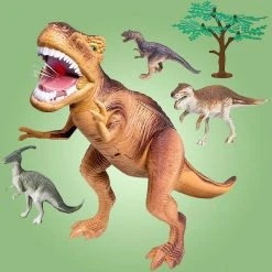 Outliving Discovery 38cm T-Rex Dinosaur 5pcs Set With Sound Science STEM Toys