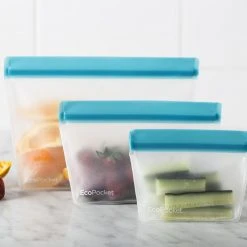 IsAlbi Travel Gifts EcoPocket Reusable Sealable Food Bags | Set Of 3