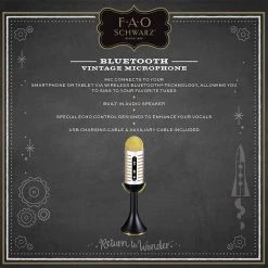 Outliving Gifts For Sisters Bluetooth Rechargeable Wireless Vintage Microphone | F.A.O Schwarz