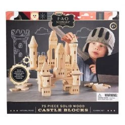 Outliving Wooden Castle Building Blocks - 75 Pieces | F.A.O Schwarz