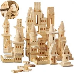 Outliving Wooden Castle Building Blocks - 75 Pieces | F.A.O Schwarz