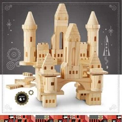 Outliving Wooden Castle Building Blocks - 75 Pieces | F.A.O Schwarz