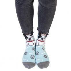 Mdi French Bulldog Ruff Day Hidden Message Socks
