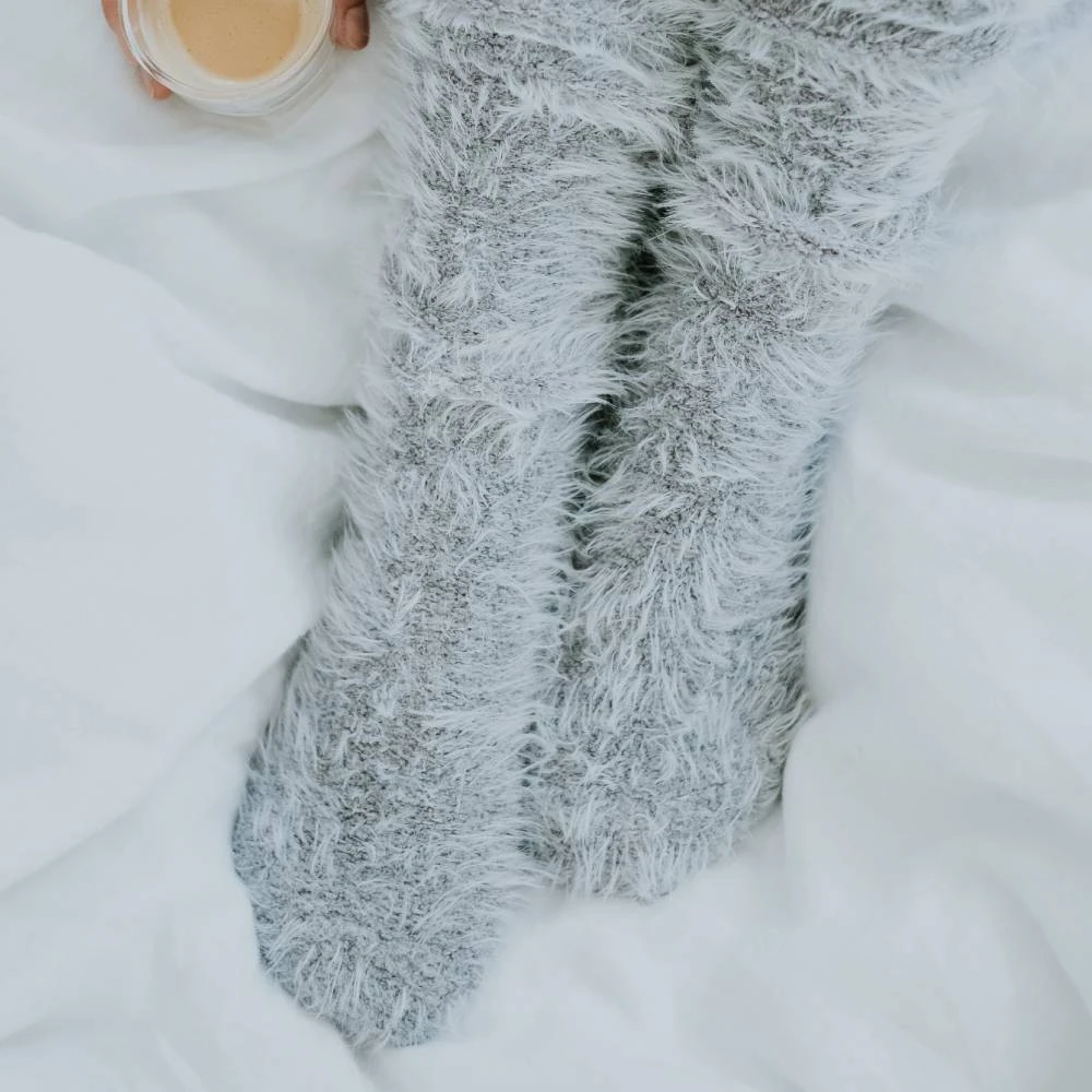 Annabel Trends Fuzzy Bed Socks | Grey 4 Annabel Trends Fuzzy Bed Socks | Grey