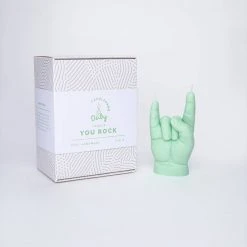Little Global Handmade You Rock Baby Hand Candle | Pastel Green For Dad