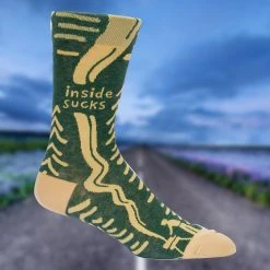 Optoco Travel Gifts 'Inside Sucks' Mens Crew Socks