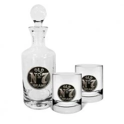 Licensing Essentials Jack Daniel's Set Of 2 Badged Spirit Glasses & Badged Decanter