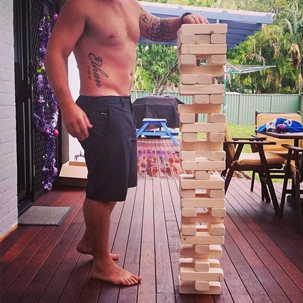 Jenjo Giant Wooden Stacking Tower Blocks Outdoor Game Giant Products 11 Jenjo Giant Wooden Stacking Tower Blocks Outdoor Game Giant Products