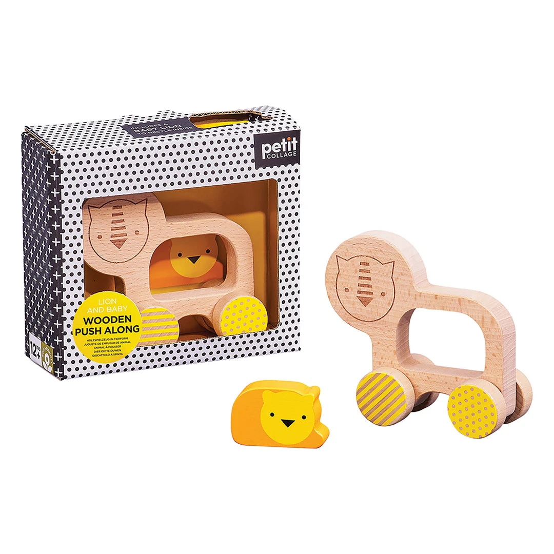 IsAlbi Lion And Baby Wooden Push Along Toy New 4 IsAlbi Lion And Baby Wooden Push Along Toy New