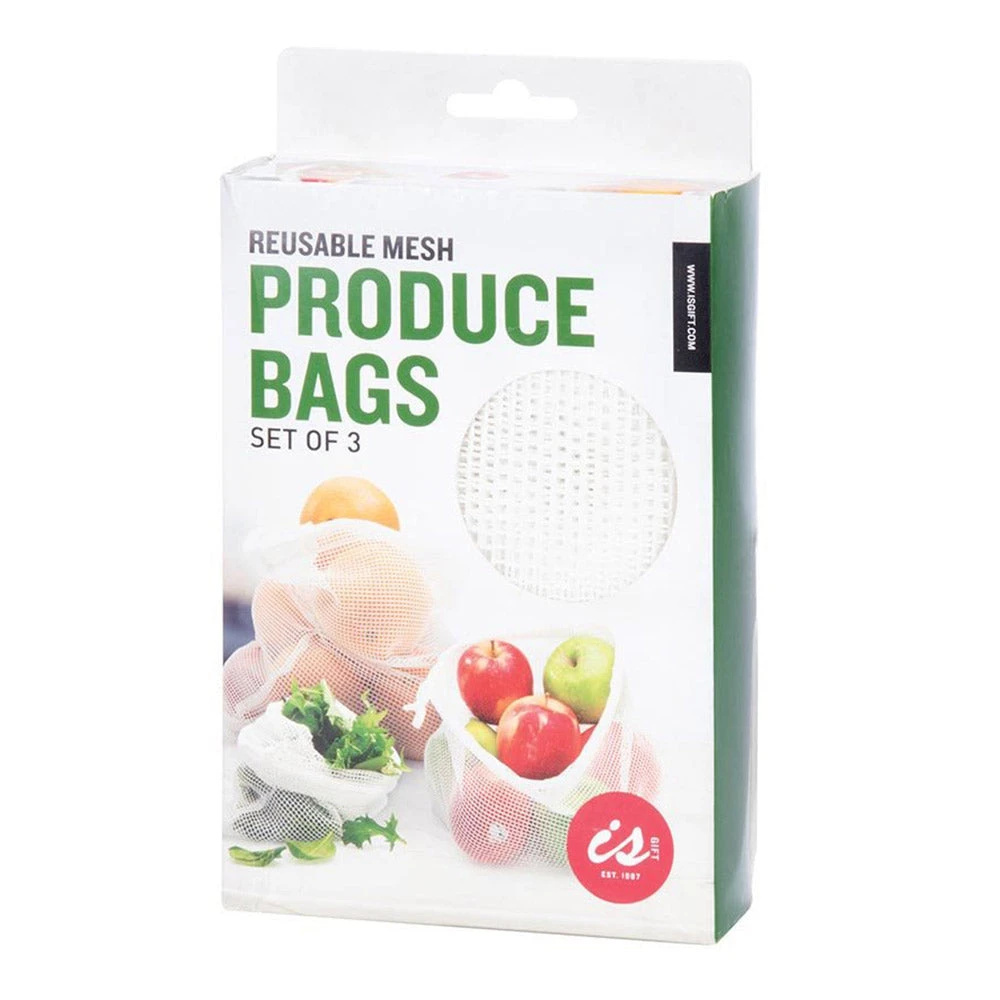 IsAlbi Reusable Mesh Produce Bags - Set Of 3 4 IsAlbi Reusable Mesh Produce Bags - Set Of 3