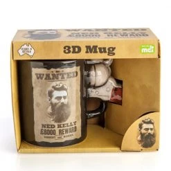 Mdi Ned Kelly Wanted Poster 3D Gun Handle Mug
