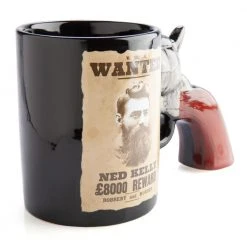 Mdi Ned Kelly Wanted Poster 3D Gun Handle Mug