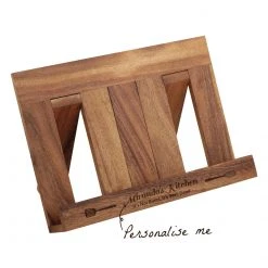 Yellow Octopus Personalised Personalised Acacia Recipe Book Holder Stand  Well Done Personalised Gifts For Her