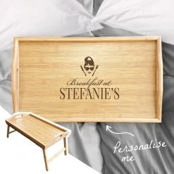 Yellow Octopus Personalised New Personalised Bamboo Breakfast Tray  Classy Breakfast