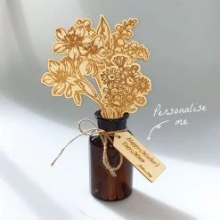 Yellow Octopus Personalised New Personalised Wooden Flower Bouquet