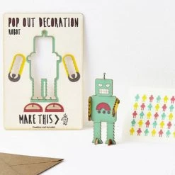 Ikonink Miniature Products Pop Out Decoration Greeting Card - Robot