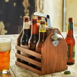 Outliving Timber Beer Caddy With Bottle Opener Beer Gifts