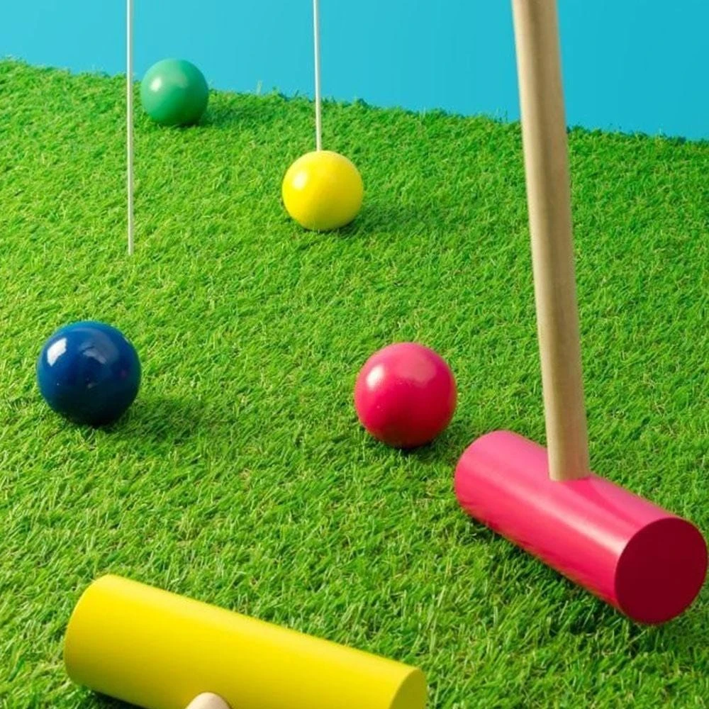 IsAlbi Sports And Outdoors Colourful 4-Player Wooden Croquet Set With Carry Bag 5 IsAlbi Sports And Outdoors Colourful 4-Player Wooden Croquet Set With Carry Bag