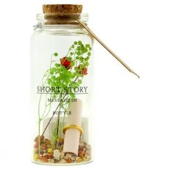 Short Story Gifts For BFFs Mini Rose Garden Write & Gift Message In A Bottle 7.5cms