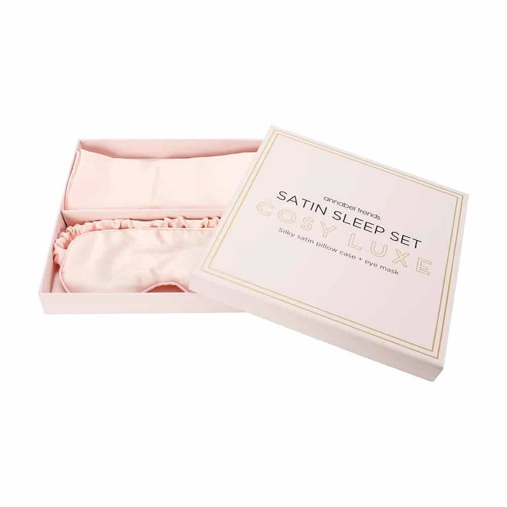Annabel Trends Satin Sleep Set Cosy Luxe | Pink New 4 Annabel Trends Satin Sleep Set Cosy Luxe | Pink New